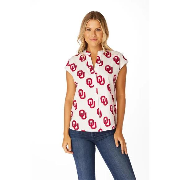 Stewart Simmons OU Women’s Team Button‑Up Med• University of Oklahoma Print - Picture 1 of 15